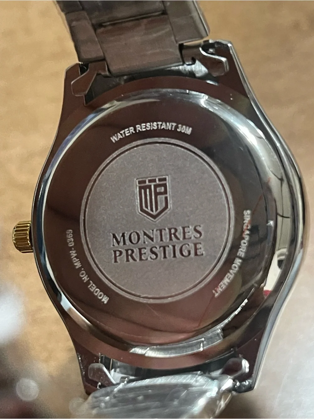 MONTRES PRESTIGE X Invicta Men 42mm Silver Tone Case Silver Metal Dial Gold Band